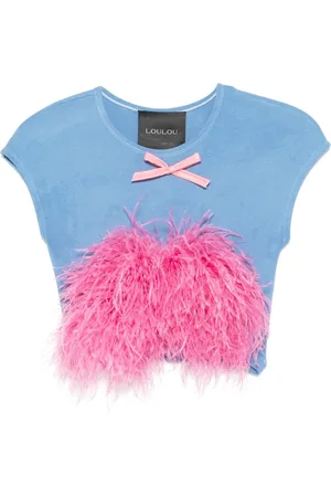 LOULOU T-Shirt mit Federdetail