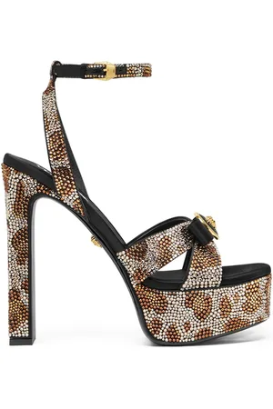 VERSACE Sandalen mit Leoparden-Kristallen 140mm