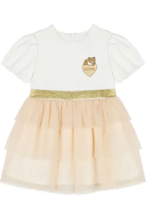 Moschino Gerüschtes Kleid mit Teddy-Print