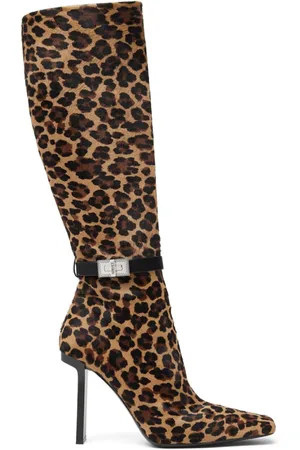 VERSACE Stiefel mit Leoparden-Print 105mm
