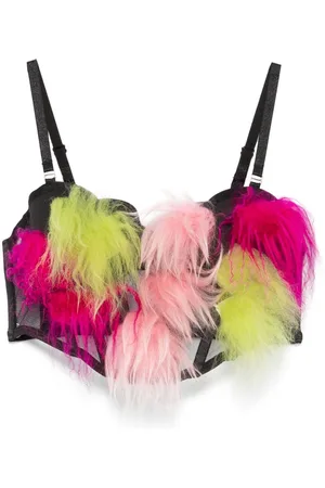 LOULOU Bustier-Top mit Federdetail
