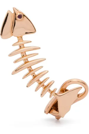 KAMUSHKI 18kt Wishbone Rotgold-Ear Cuff mit Rubin