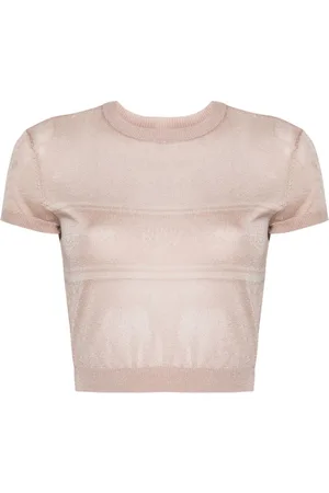 Chiara Ferragni Cropped-Pullover im Metallic-Look