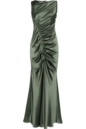 Amsale Asymmetrisches Abendkleid aus Satin