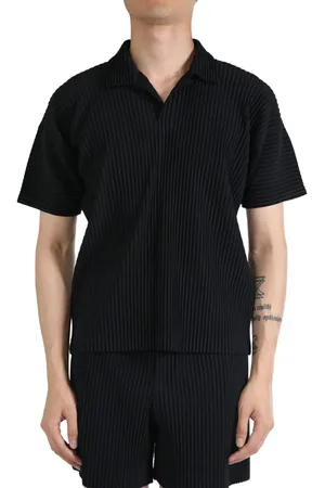 Issey Miyake Pleated polo shirt