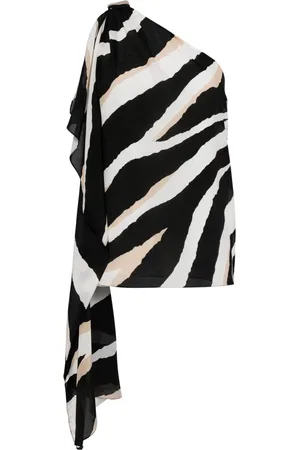 Elie saab Seidenoberteil mit Zebra-Print