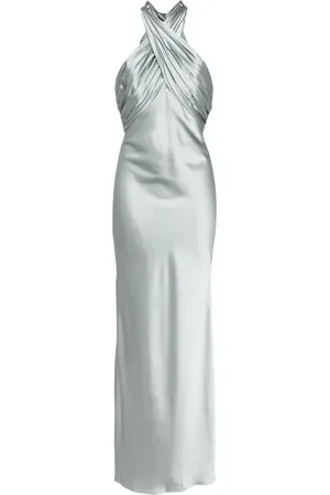 Amsale Gerafftes Neckholder-Abendkleid
