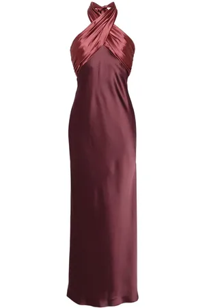 Amsale Neckholder-Abendkleid aus Satin