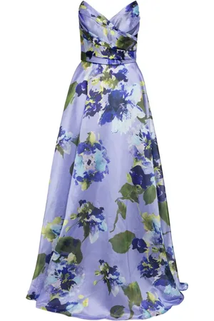 Amsale Organza-Abendkleid mit Print