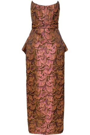 Amsale Abendkleid mit Jacquard-Schleife