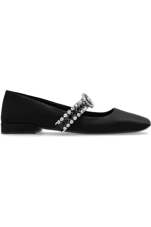 VERSACE Gianni Ribbon Ballerinas mit Kristallen