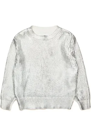 Maison Margiela Metallic-Pullover aus Rippstrick