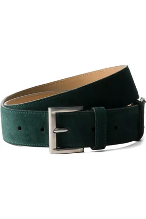 Prada Wildledergürtel mit Emaille-Logo