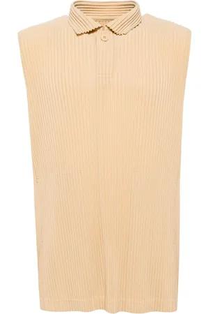 Issey Miyake Ärmelloses Poloshirt mit Falten