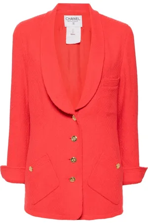 CHANEL 1990-2000s Tweed-Jacke mit CC-Knöpfen