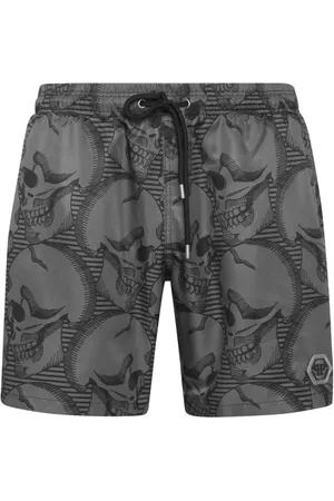 Philipp Plein Badeshorts mit Totenkopf-Print