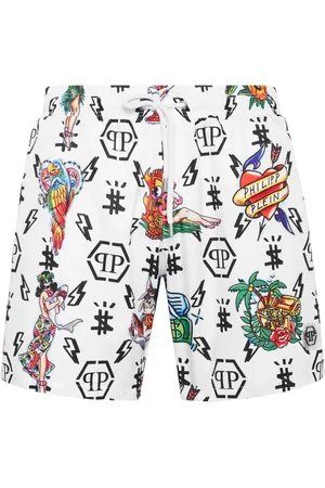Philipp Plein Badeshorts mit grafischem Print