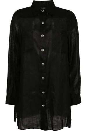 CHANEL 2000 Leinenhemd mit CC-Knöpfen