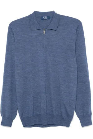 FEDELI Fein gestricktes Poloshirt