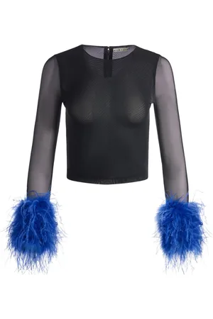 ALICE+OLIVIA Delaina Langarmshirt aus Mesh