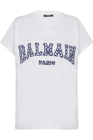 Balmain Paris T-Shirt mit Vichy-Karo