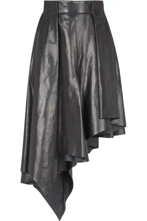 Balmain Asymmetrischer Lederrock
