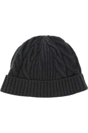 N.PEAL Gerippte Beanie mit Zopfmuster