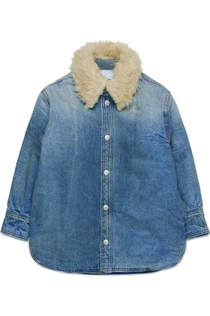 Maison Margiela Jeansjacke mit Faux-Fur-Kragen