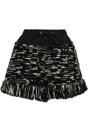 SACAI Gestrickte Shorts mit Fransensaum