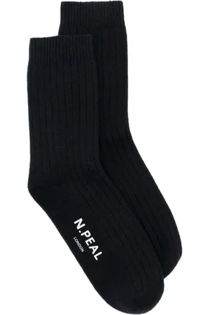 N.PEAL Gerippte Kaschmirsocken