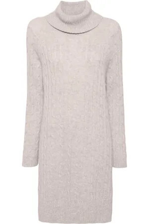 N.PEAL Gestricktes Kleid mit Zopfmuster