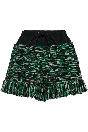 SACAI Gestrickte Shorts mit Fransensaum
