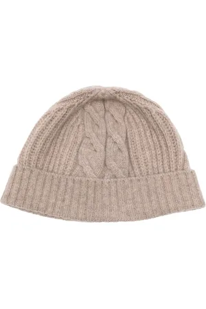 N.PEAL Gerippte Beanie mit Zopfmuster