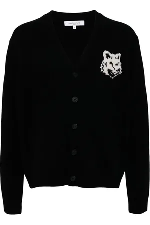 Maison Kitsuné Intarsien-Cardigan mit Fuchskopf