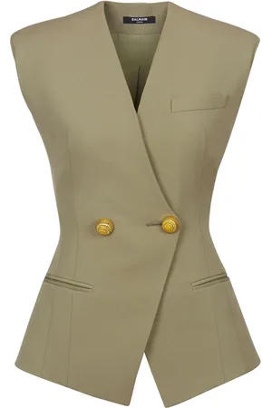 Balmain Geknöpfte Grain-de-Poudre-Weste