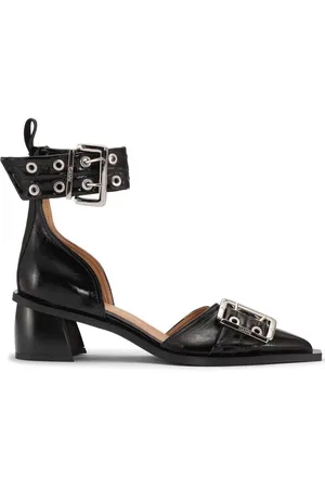 Ganni Faux-Leder-Pumps mit Schnalle