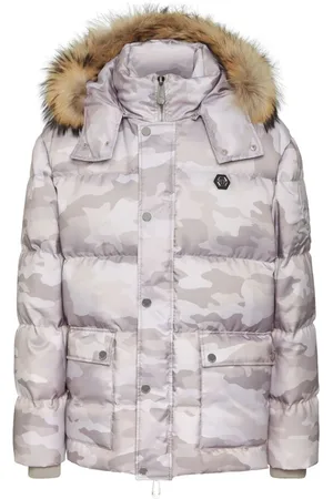 Philipp Plein Wattierter Parka mit Camouflage-Print