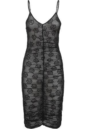Philipp Plein Tüllkleid mit Monogramm