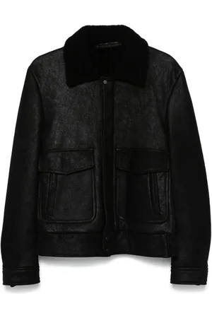 SALVATORE SANTORO Klassische Lederjacke