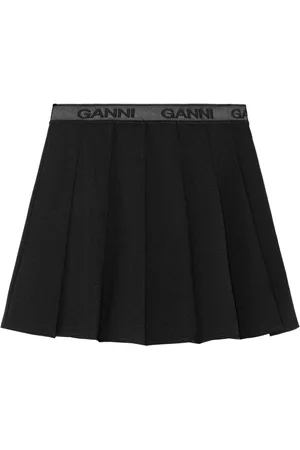 Ganni Twill-Minirock mit Falten