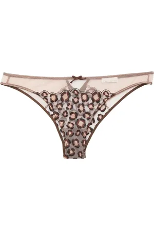 FLEUR DU MAL Slip mit Leoparden-Stickerei