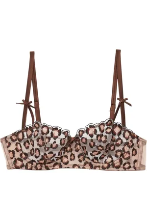 FLEUR DU MAL Balconette-BH mit Leoparden-Stickerei