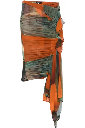 MUGLER Geraffter Rock mit Archive-Print