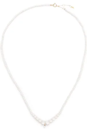 PERSÉE 18kt Aphrodite Gradient Gelbgoldhalskette mit Perlen