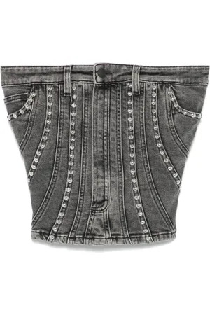 MUGLER Jeans-Bustier mit Nieten