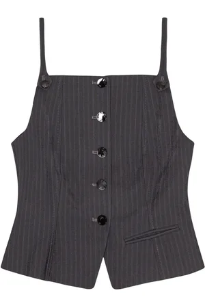 Ganni Trägershirt mit Nadelstreifen