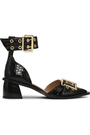 Ganni Faux-Leder-Pumps mit Schnalle