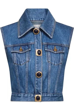 AREA Jeansweste mit Schmucksteinen