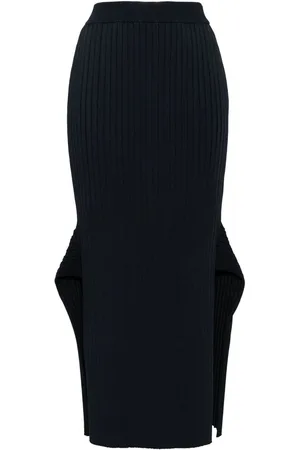 Stella McCartney Gerippter Midirock mit Schlitz