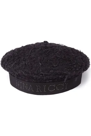 Nina Ricci Tweed-Baskenmütze mit Logo